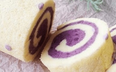 Gluten-Free Purple Sweet Potato Cream Swiss Roll